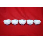 청화백자 화문잔 5점