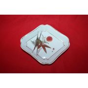 연대가좋은 청화백자금채죽문 사각완