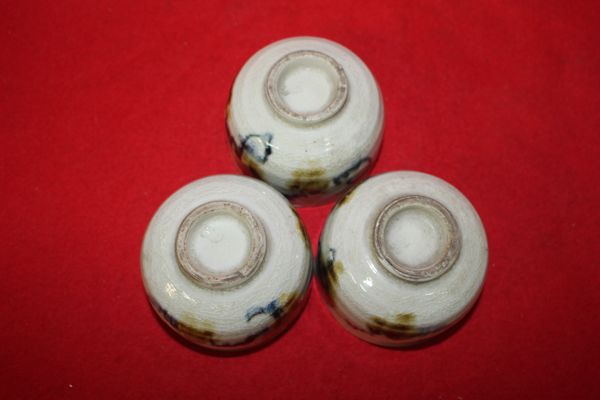 연대가좋은 청자청화화문잔 3점