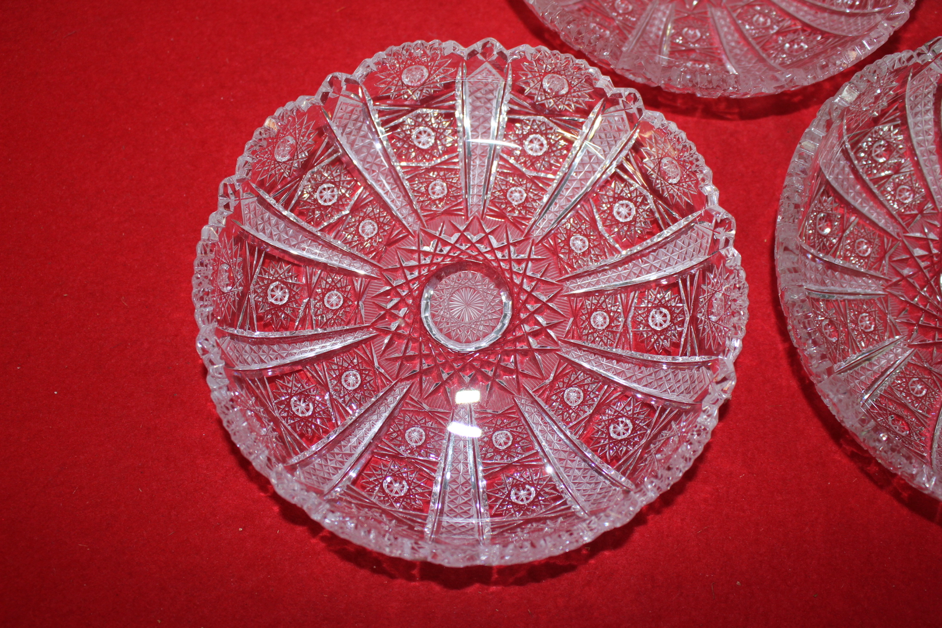 근대사 유리로된 화문 화형완 3점