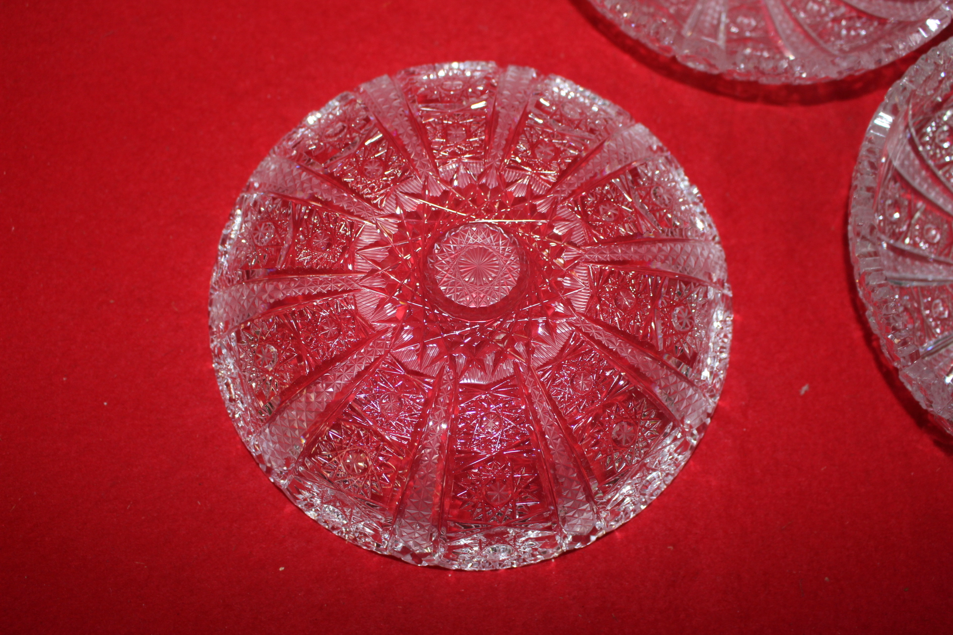 근대사 유리로된 화문 화형완 3점