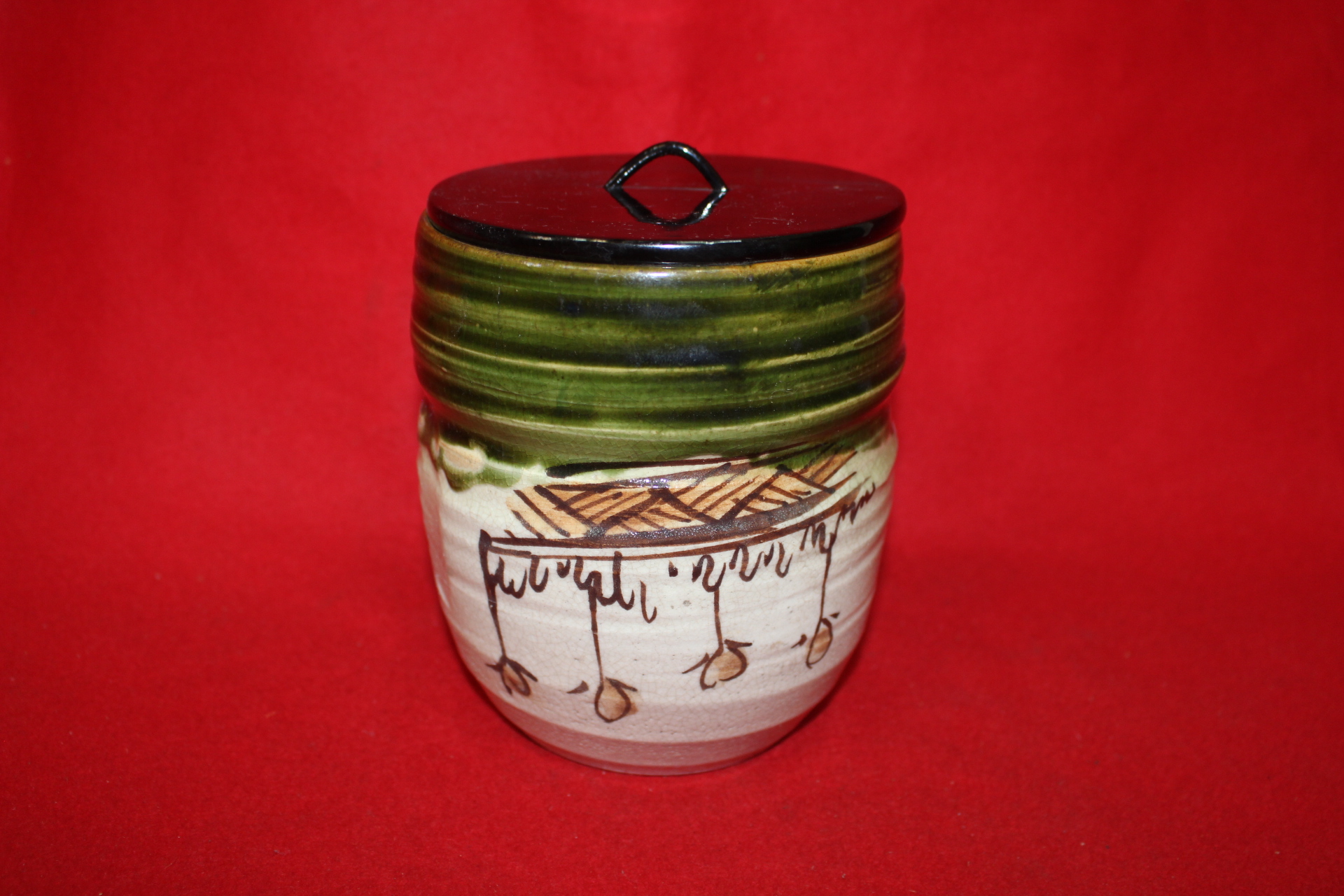 연대가좋은 청자오리배 철화추상문 수통