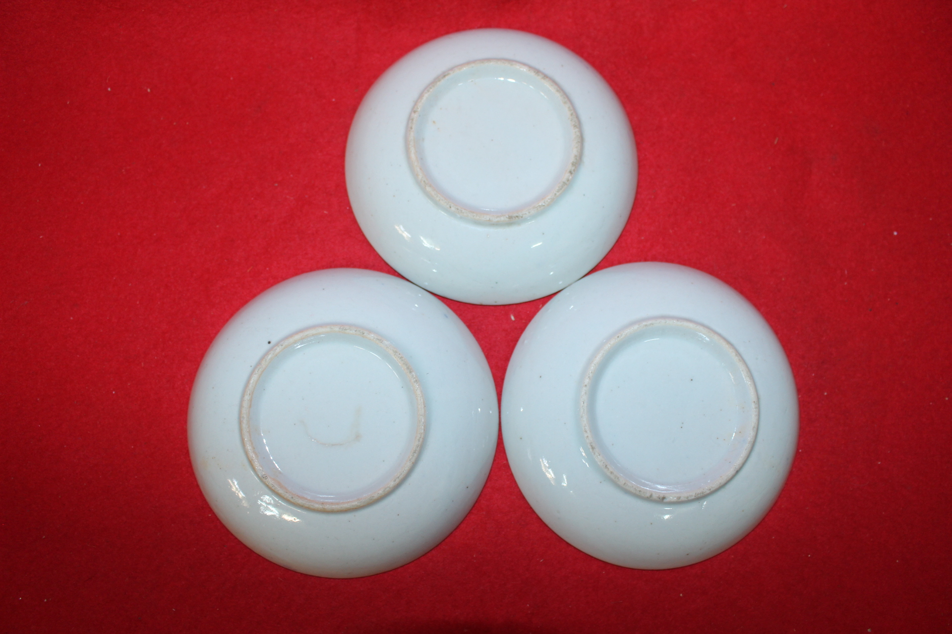 연대가좋은 청화백자 화문완 3점