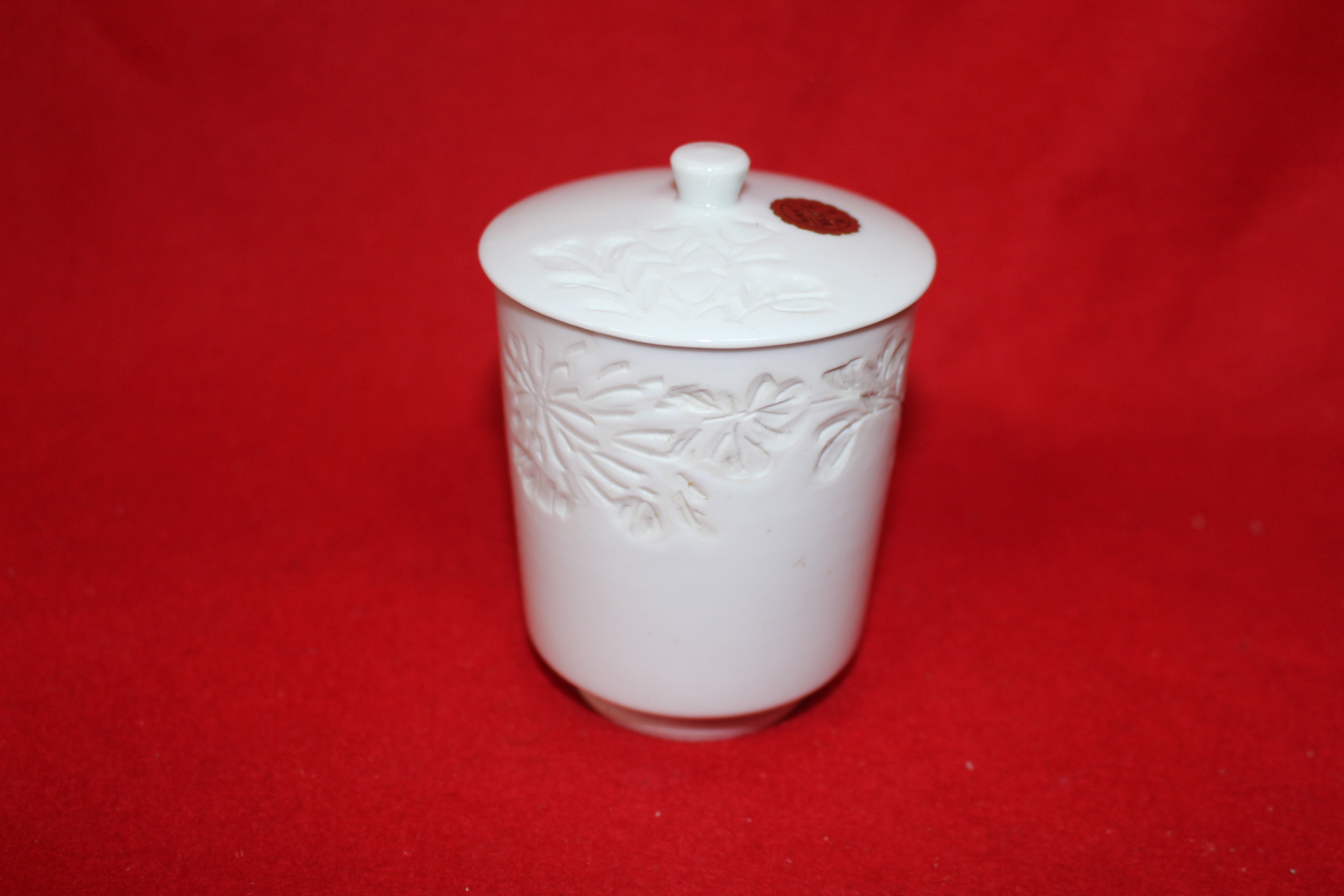 순백자 음각화문 개인잔