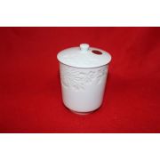 순백자 음각화문 개인잔