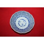 100년이상된 청화백자화문 화형완