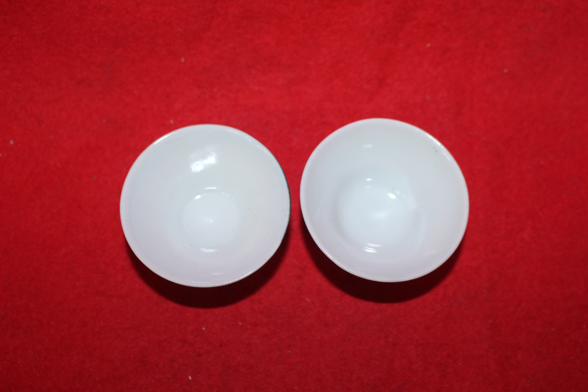 33-연대가좋은 청화백자 줄문잔 2점