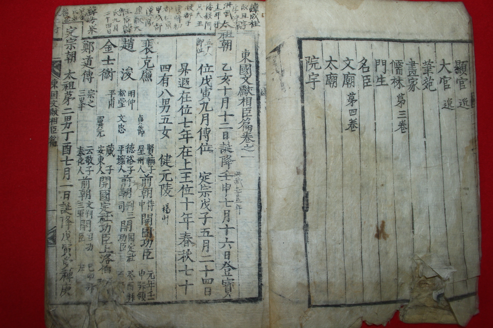 조선시대 목판본 동국문헌상신편(東國文獻相臣篇) 1책