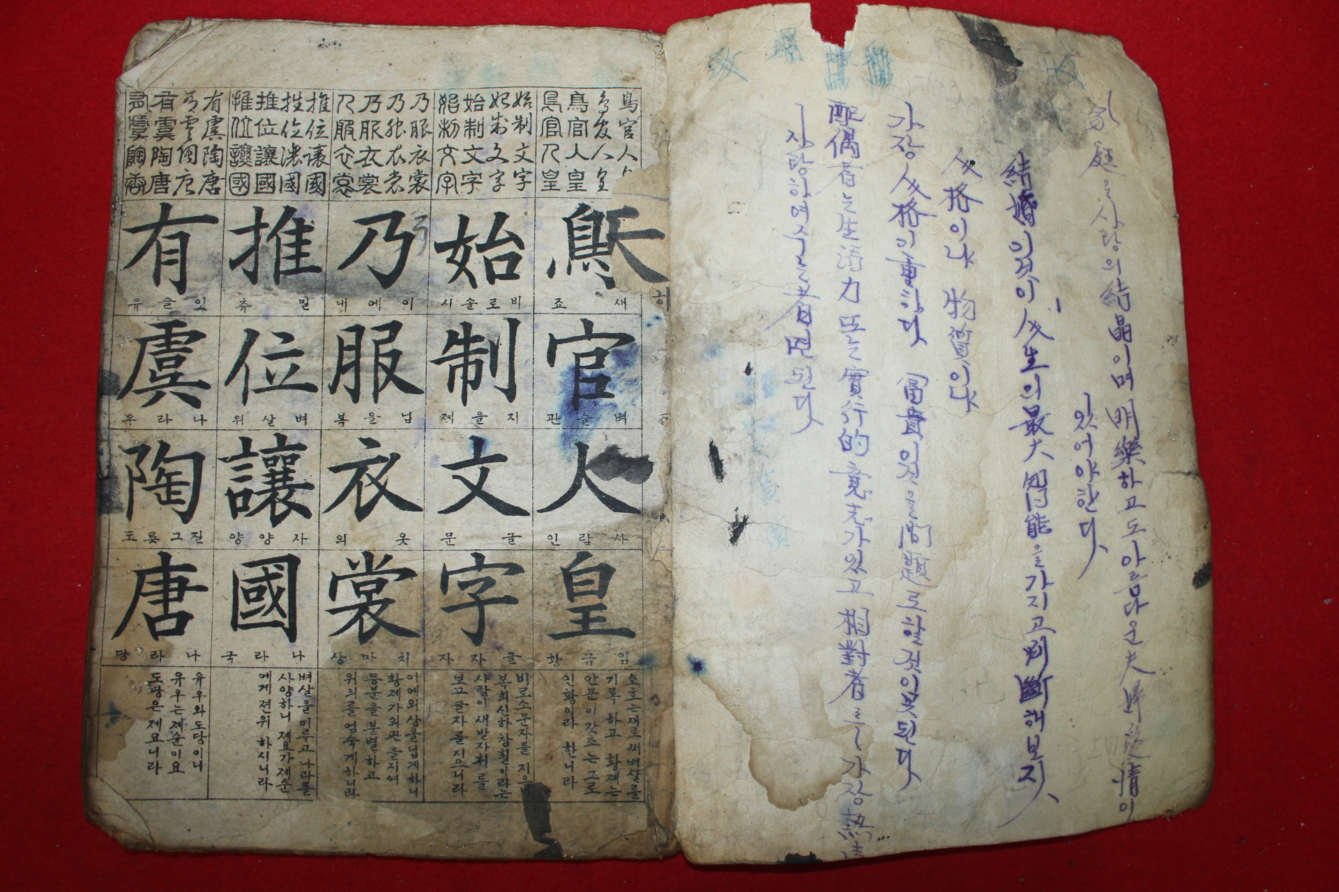 1946년 진주개문사 오체천자문(五體千字文) 1책완질