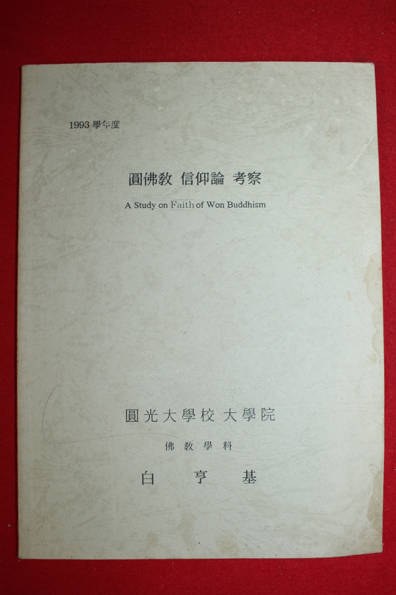 1993년 원불교 신앙론 고찰