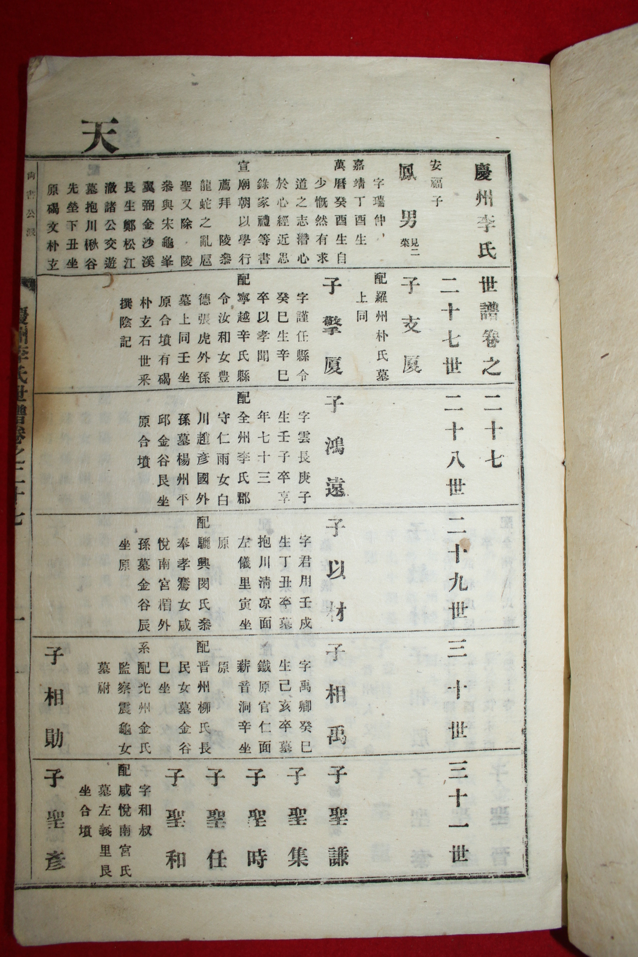 연활자본 경주이씨세보(慶州李氏世譜)권22,27  2책