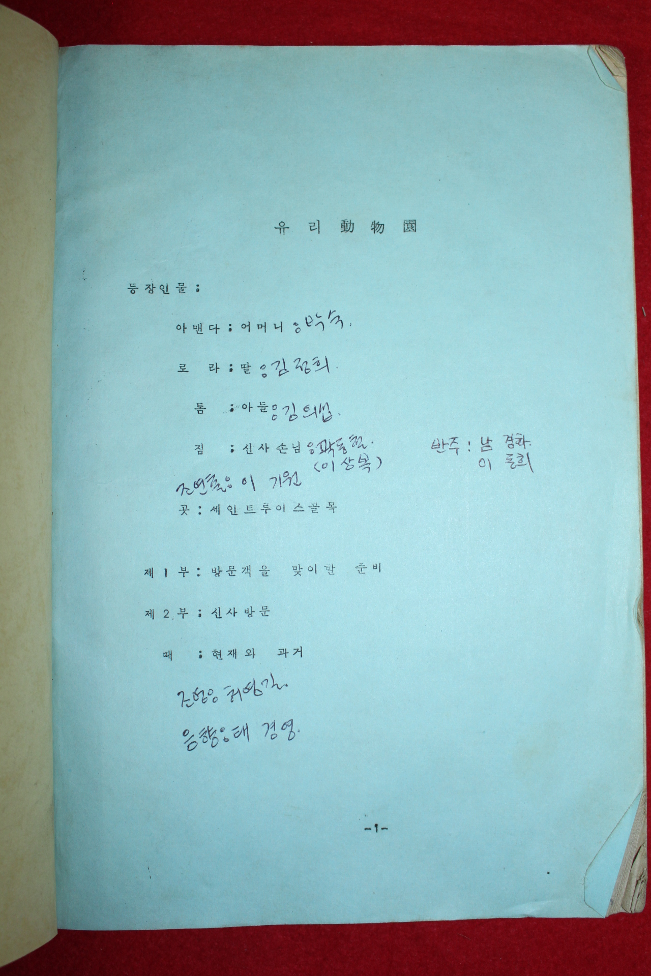 1978년 극단 부산 제3회공연 유리동물원