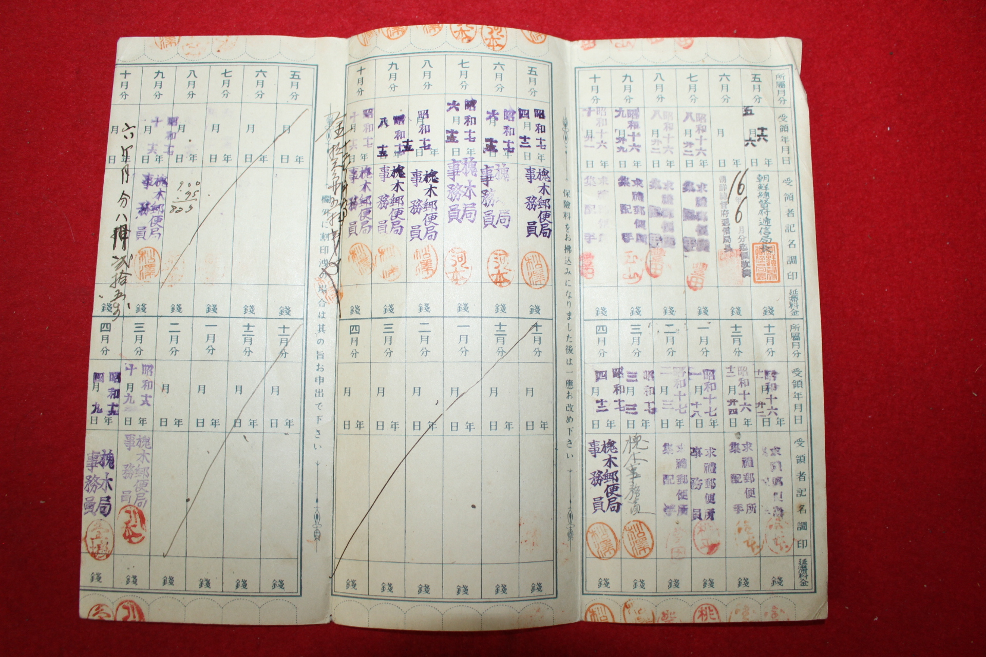 1941년 조선총독부체신국 보험료영수장