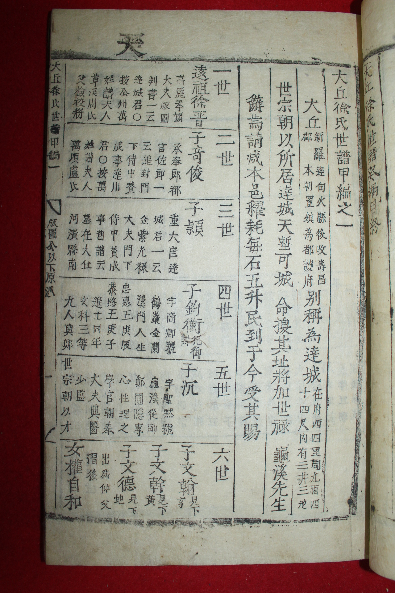 조선시대 목활자본 대구서씨세보(大邱徐氏世譜) 11책완질