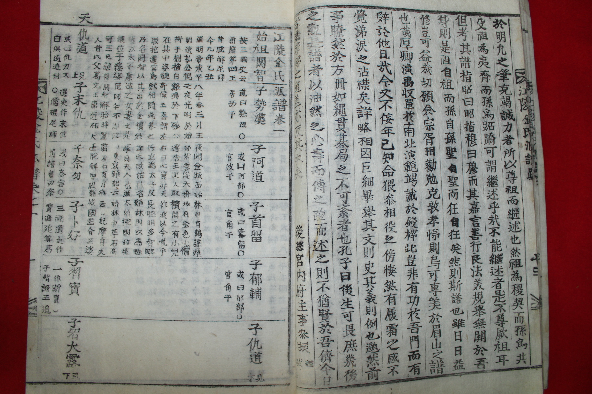 목활자본 강릉김씨파보(江陵金氏派譜) 5책완질