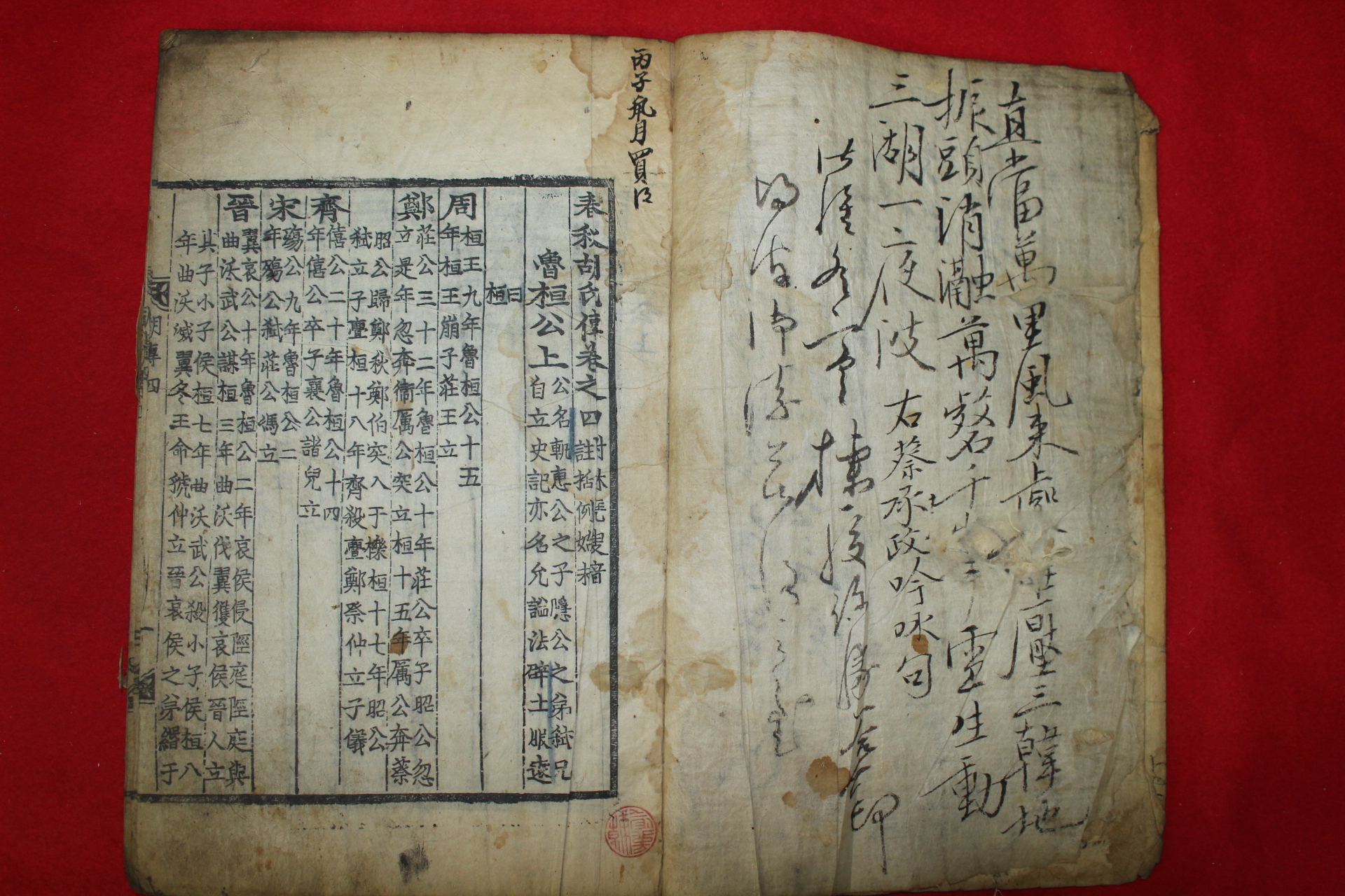 400년이상된 고목판본 춘추호씨전(春秋胡氏傳)권4~8  1책