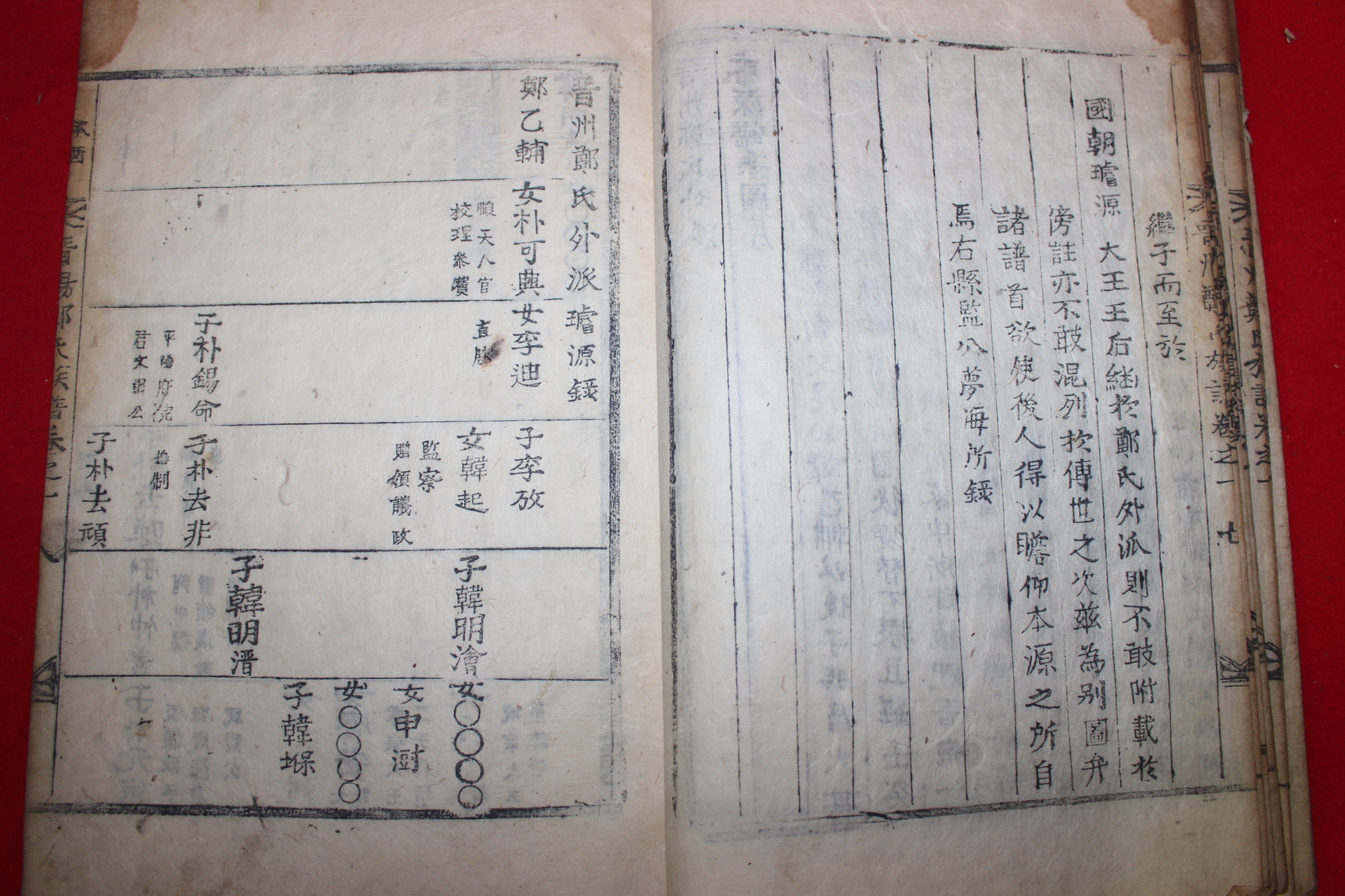 1873년(崇禎五季酉) 목활자본 진주정씨족보(晉州鄭氏族譜) 5책