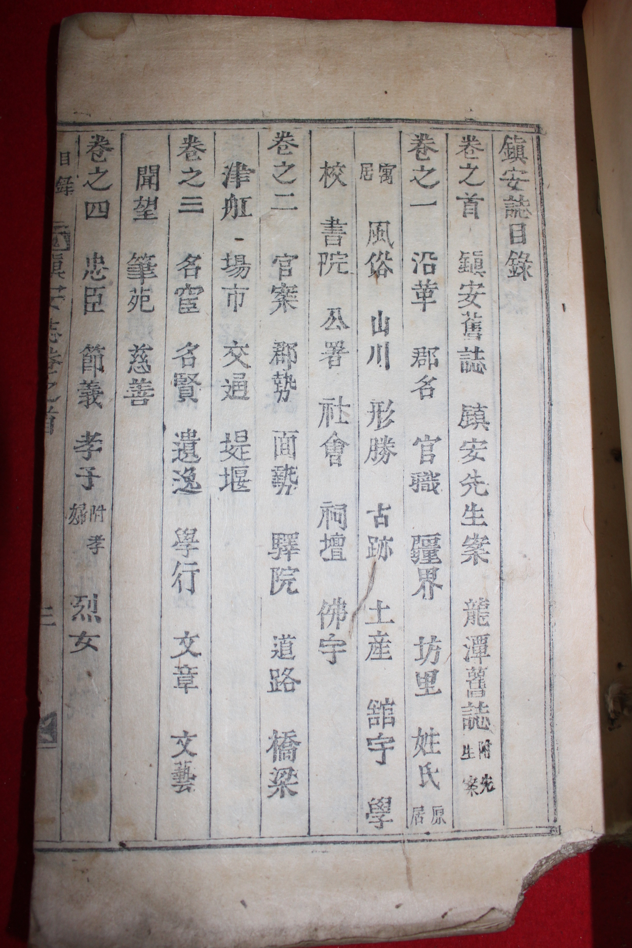 1924년 목활자본 지도가 수록된 진안지(鎮安誌)권1  1책