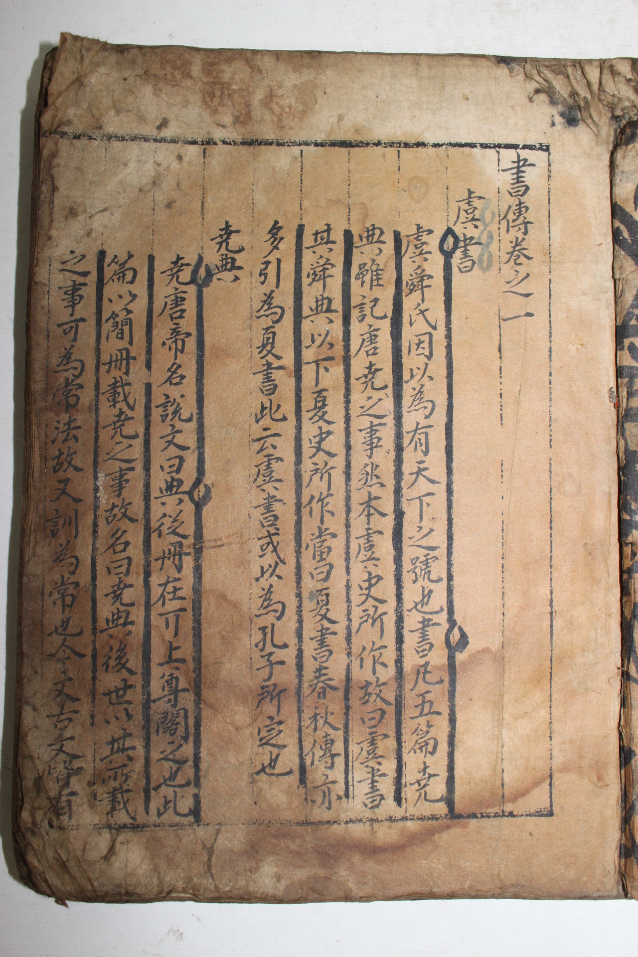 300년이상된 다듬이장지에 고필사본 서전(書傳) 1책
