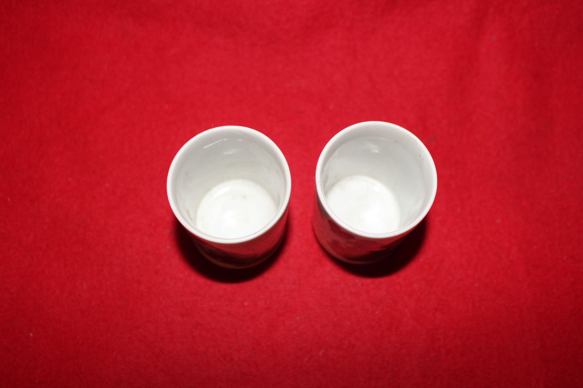 청화백자 여인문잔 2점