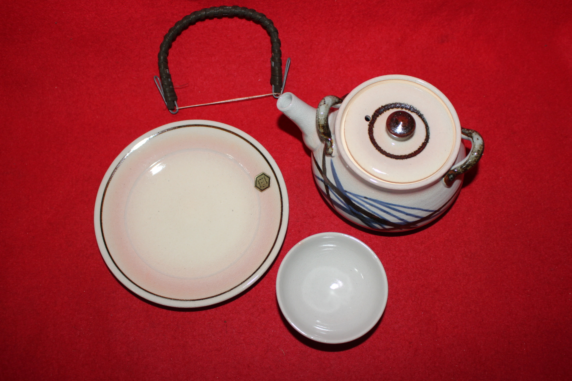 청자 초화문 주자와 잔셋트