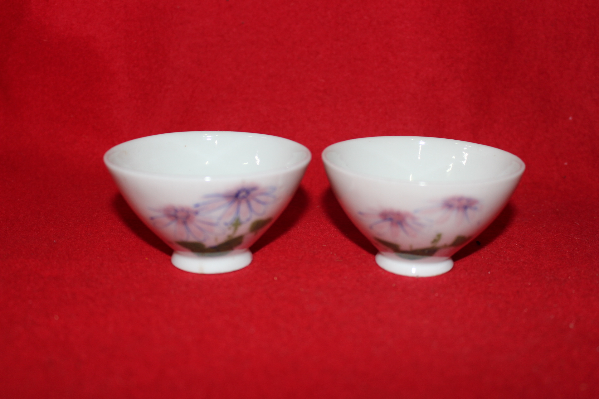 일제시기 청화백자화문 잔 2점