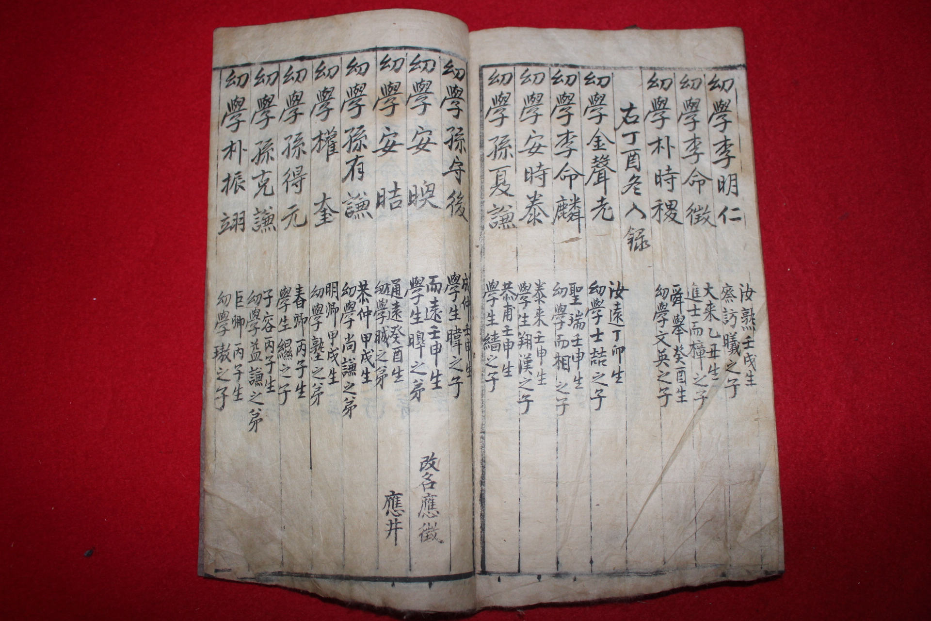 선초에서 1638년까지 밀양출신 391인이 수록된 밀양향선생안(密陽鄕先生案)1책완질