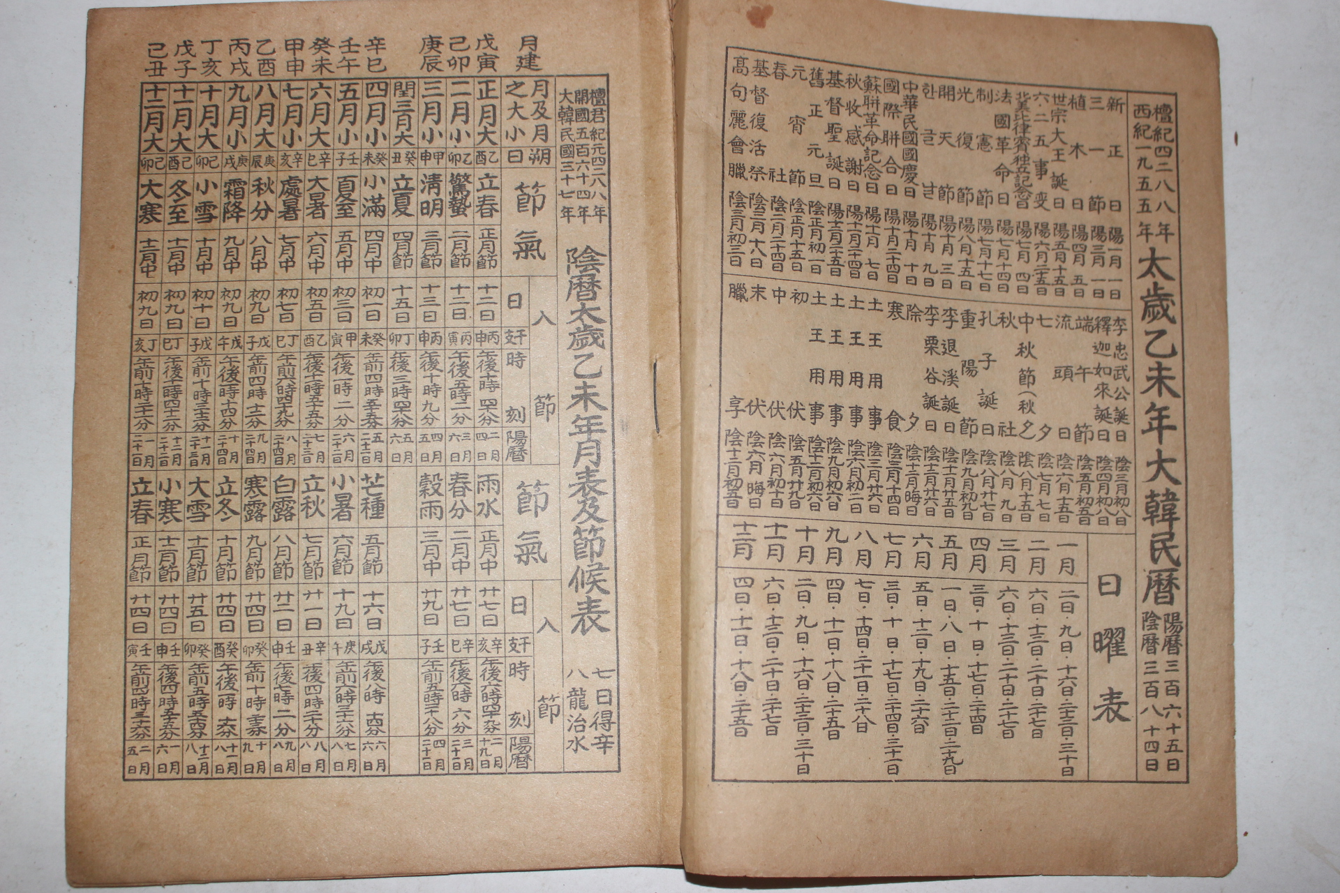 1955년 을미년대한민력