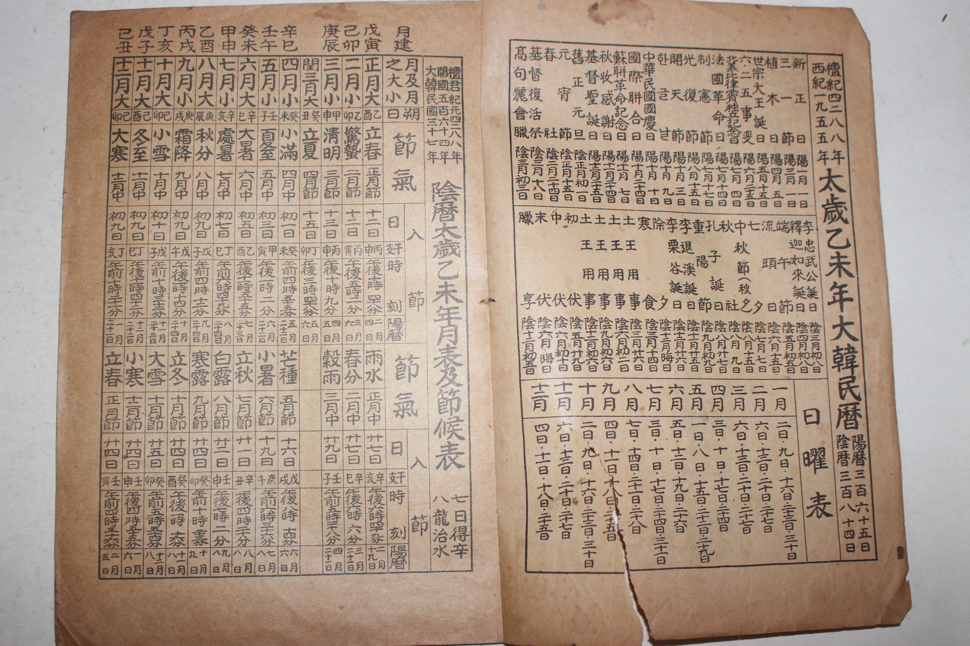 1955년 을미년대한민력