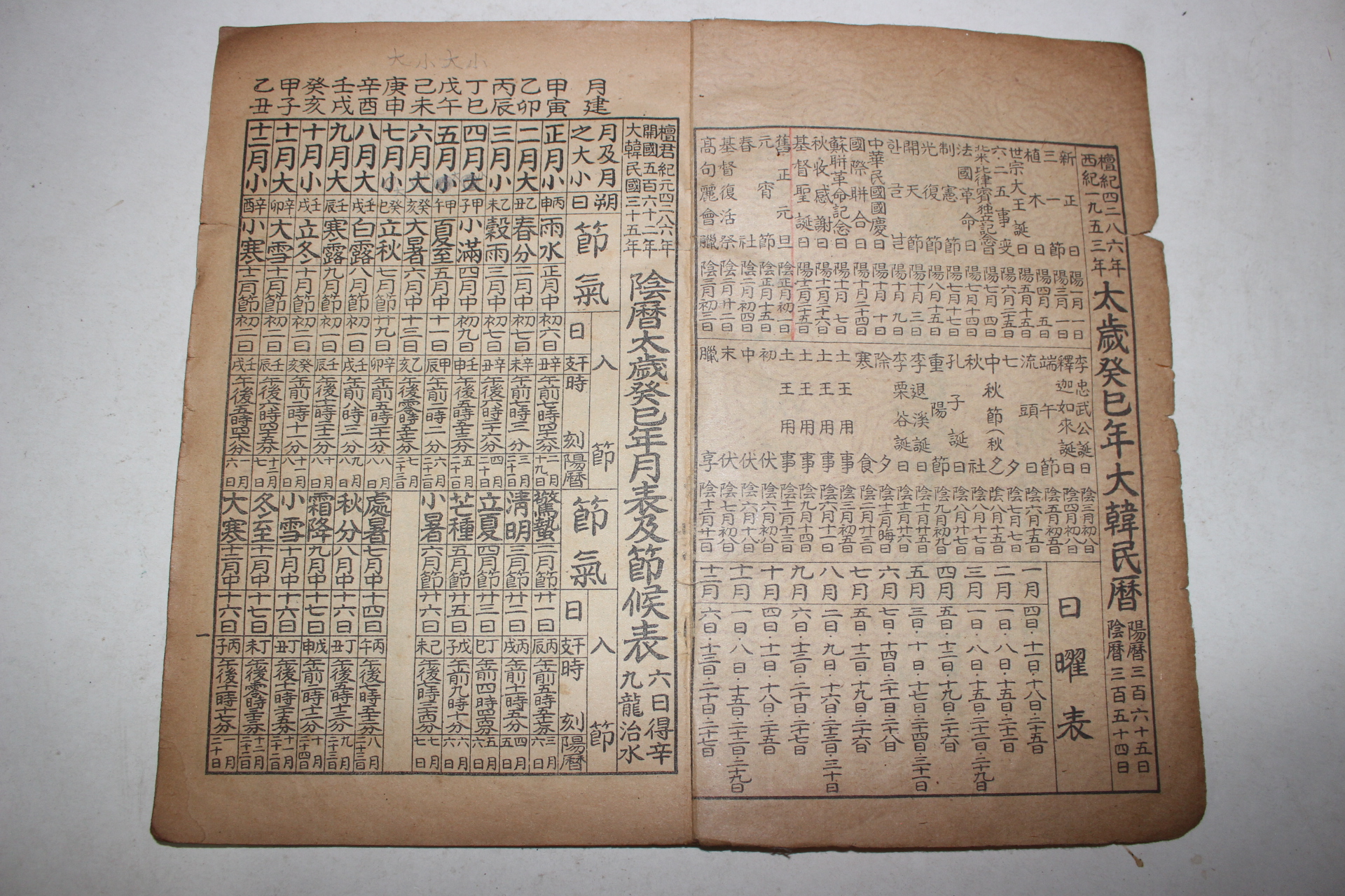 1953년 계사년대한민력