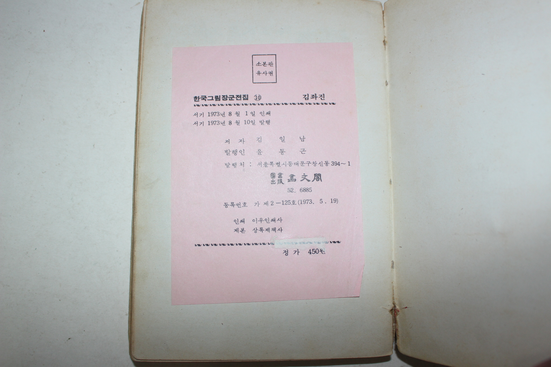 1973년 김일남만화 김좌진(金佐鎭)