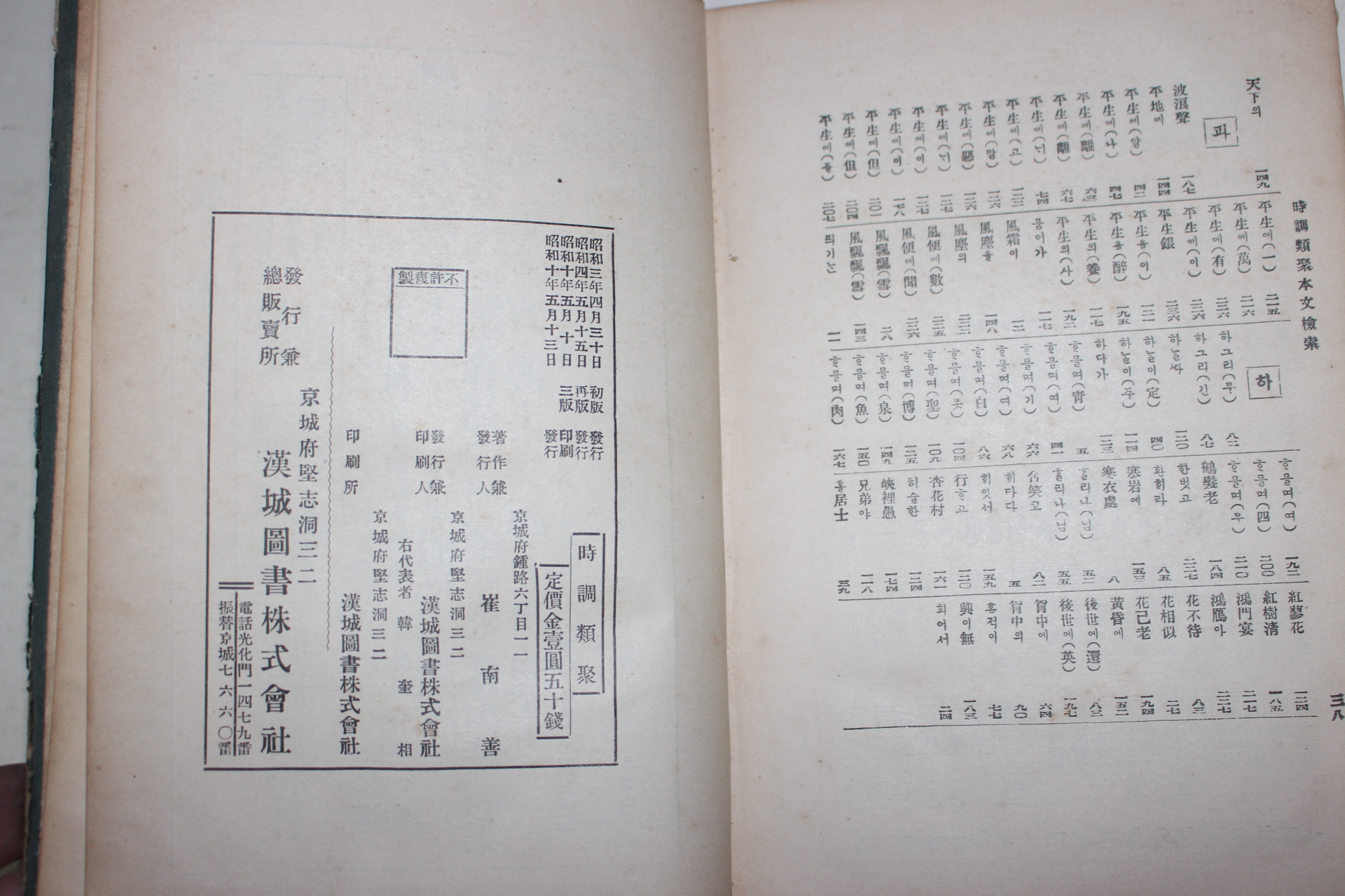 1935년 최남선(崔南善) 시조류취(時調類聚) 1책완질