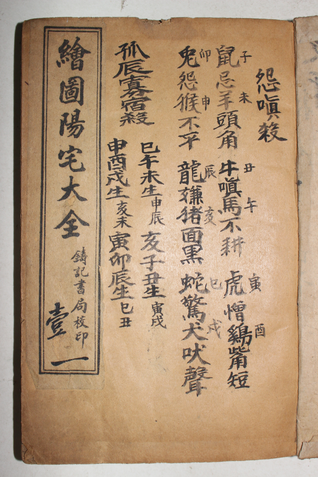 1915년(민국4년) 상해간행본 회도양택대전(繪圖陽宅大全)권1~10 1책합본