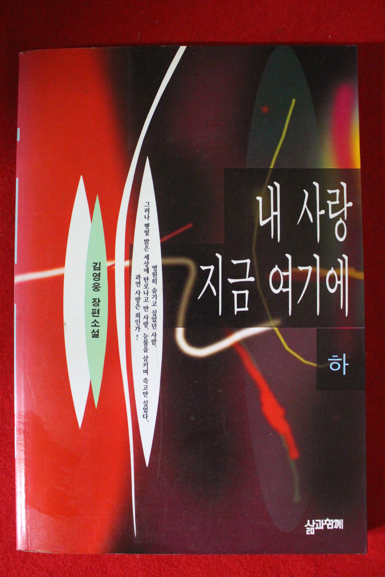 1994년초판 김영웅 장편소설 내사랑 지금 여기에 하권