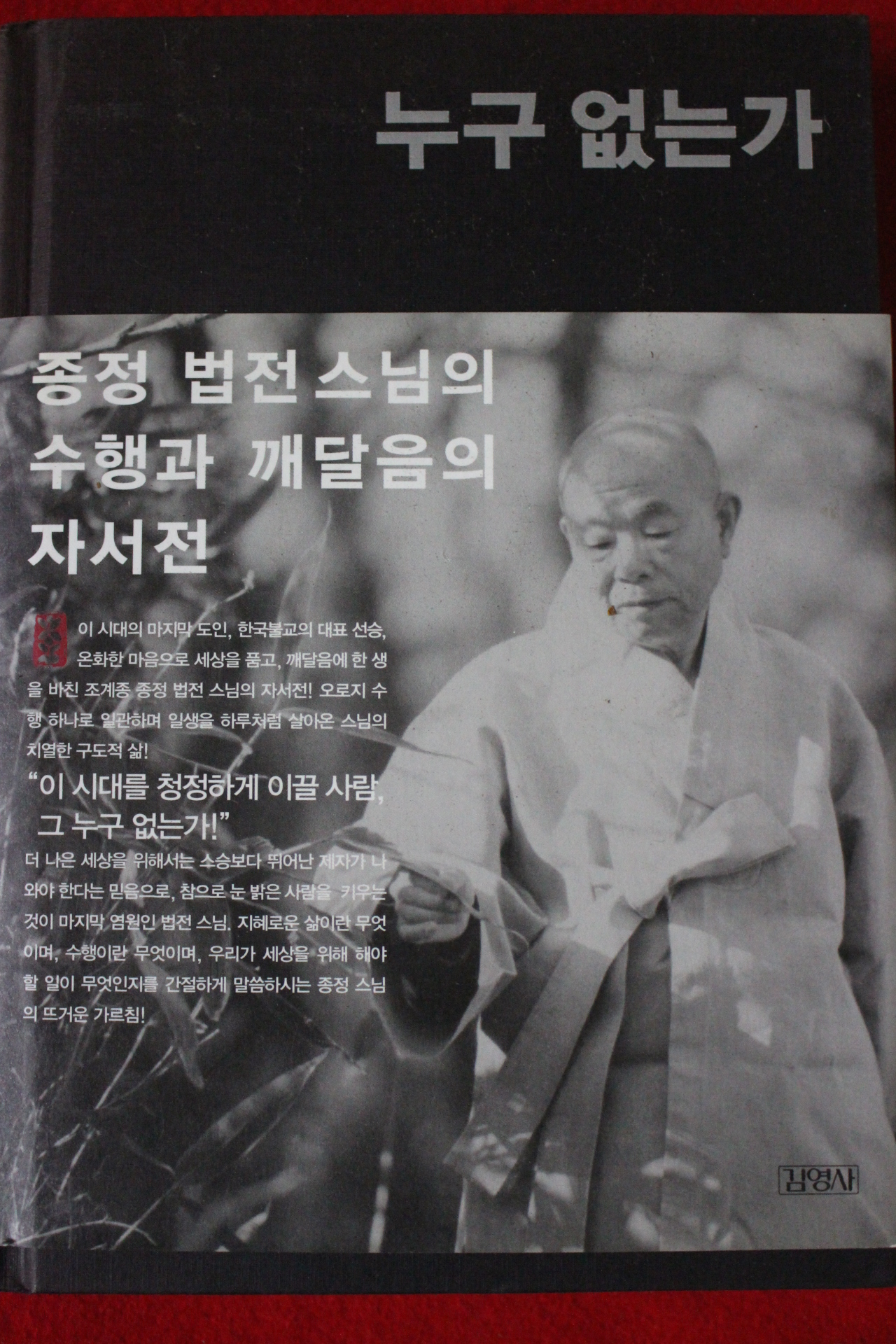 2010년 종정법전스님의 수행과 깨달음의 저서전 누구없는가