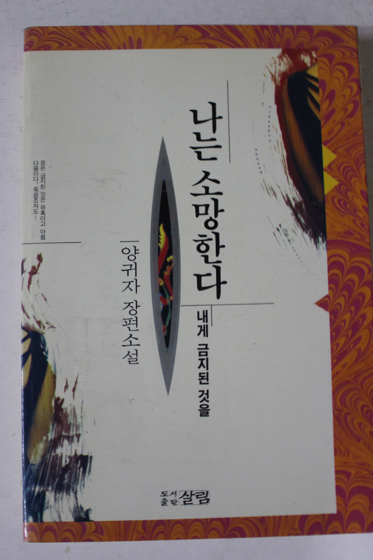 1993년 양귀자 장편소설 나는 소망한다 내게 금지된 것을