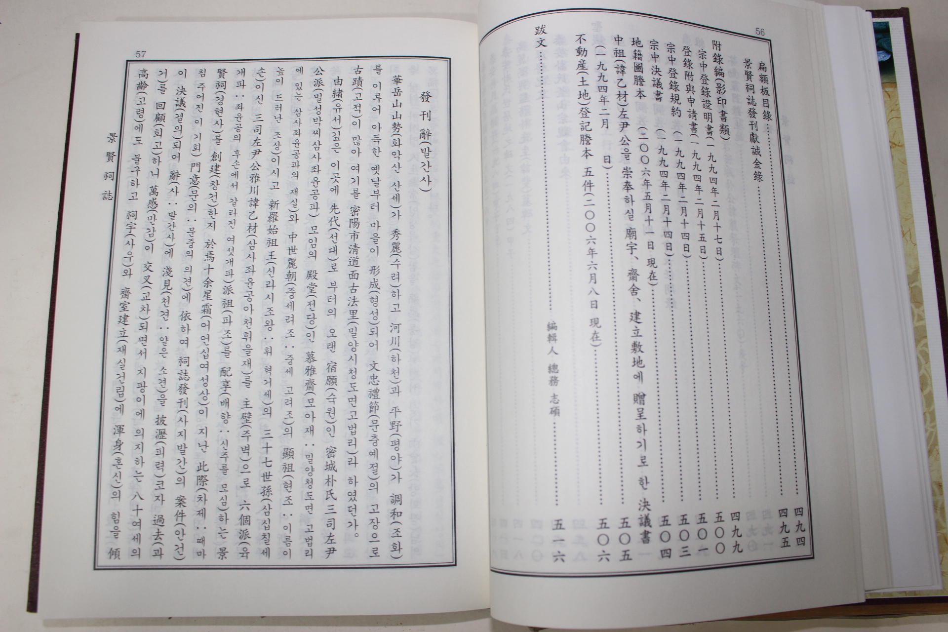 2006년 경현사지(景賢祠誌)