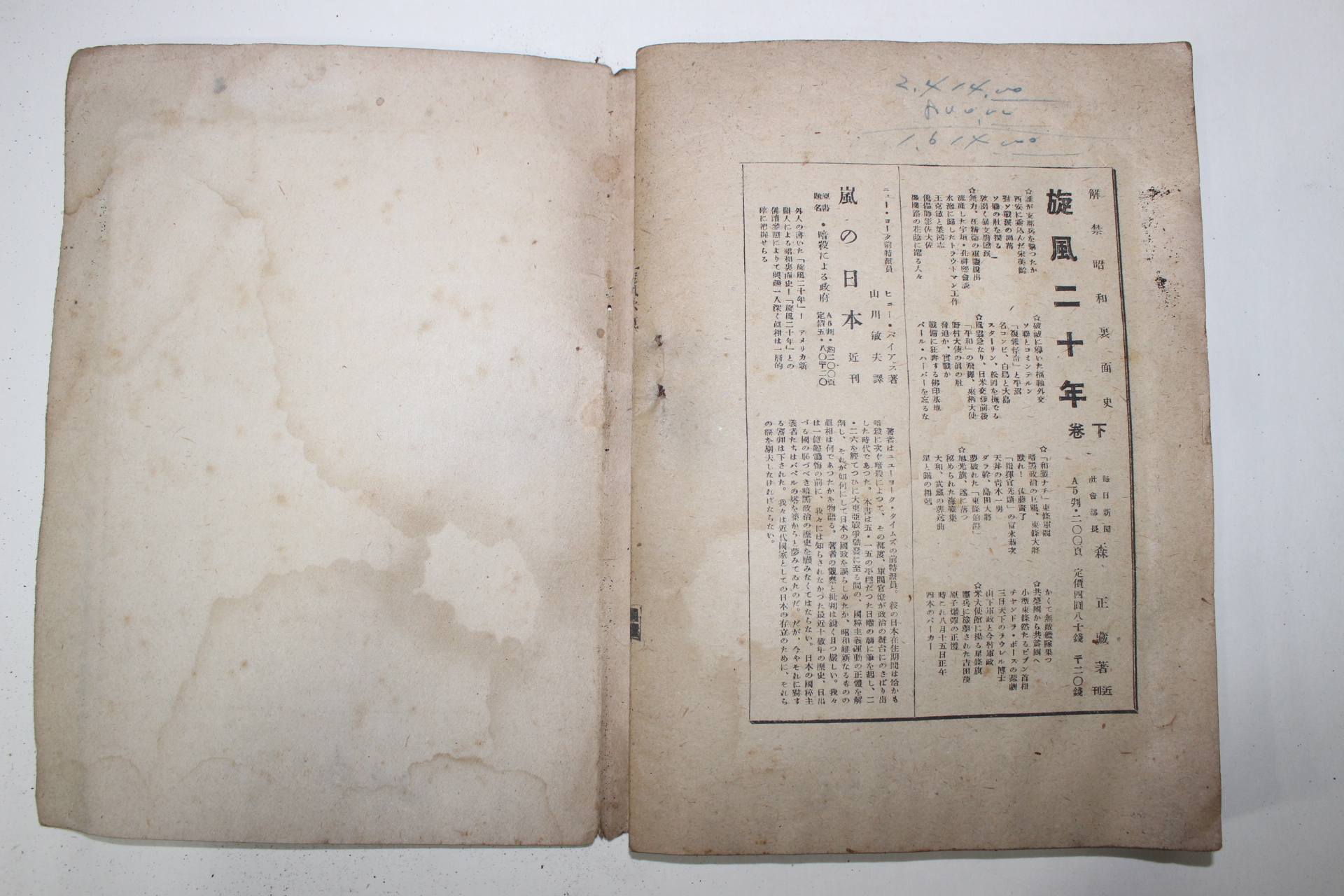 1945년(소화20년) 모리 쇼조 森正藏 여풍20년