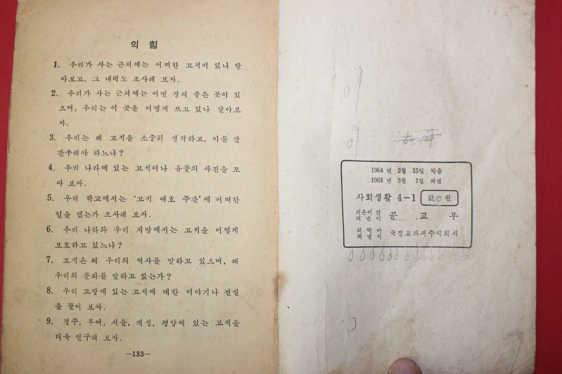 1964년 사회생활 4-1