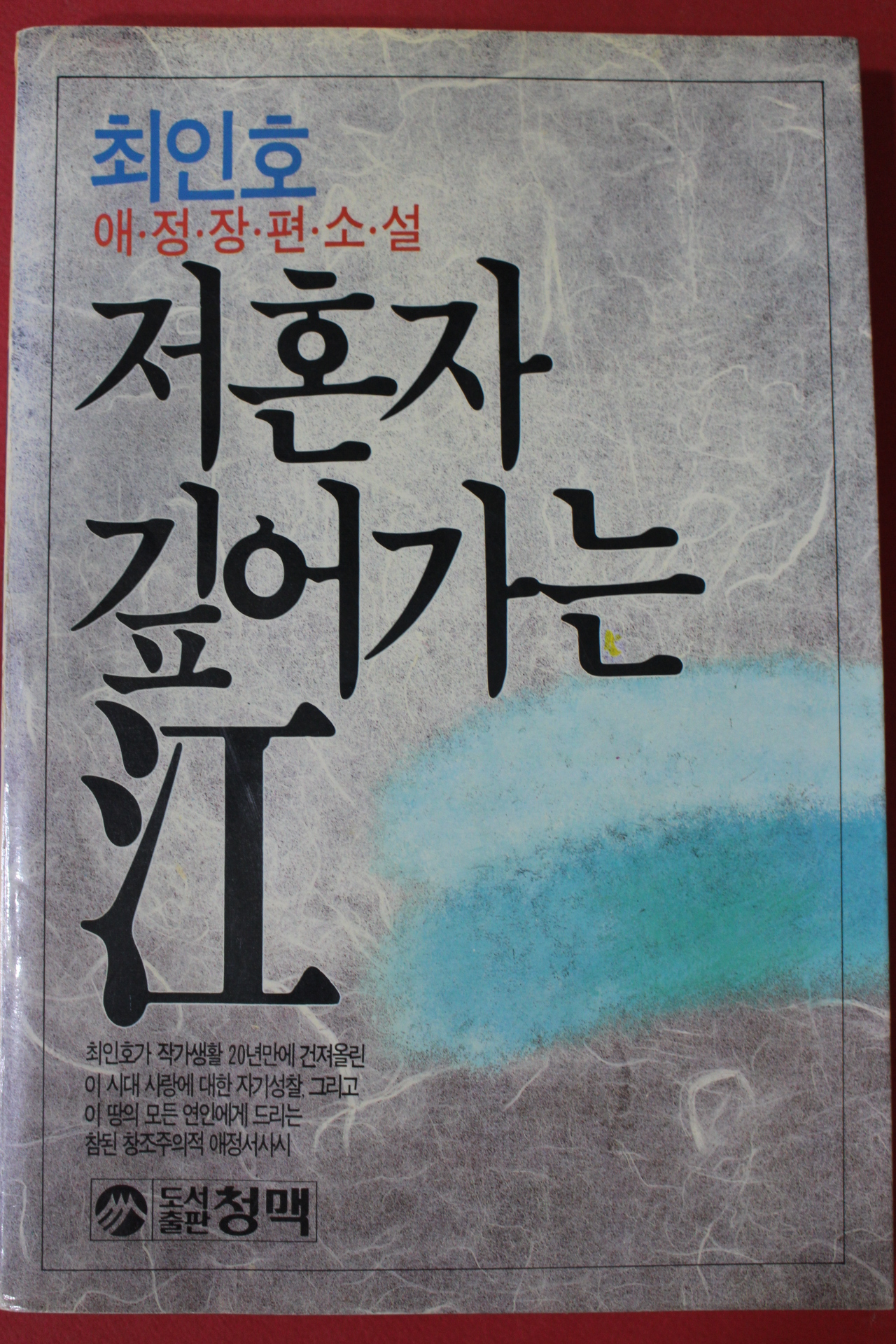 1988년 최인호 애정장편소설 저혼자 깊어가는 강
