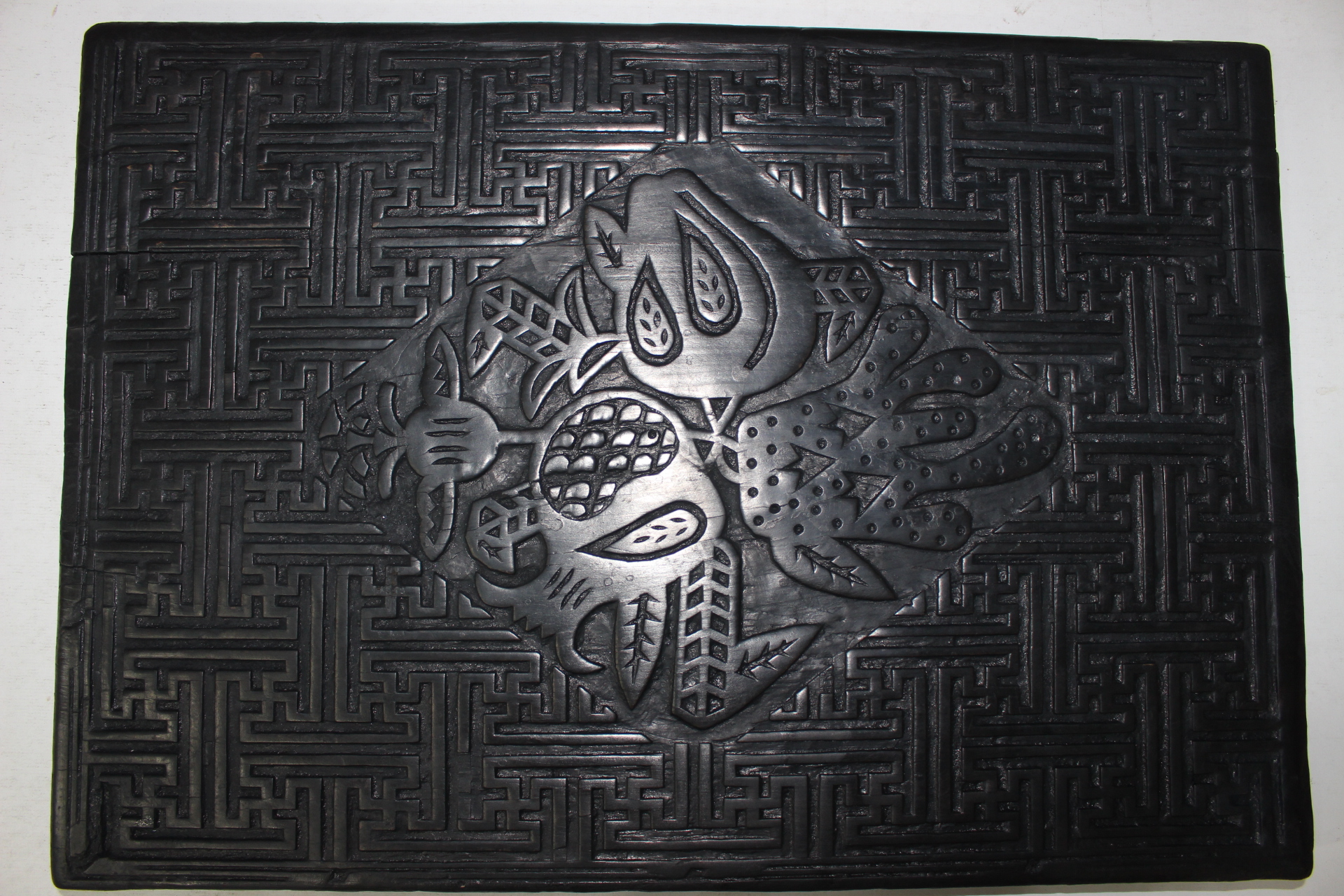 조선시대 두꺼운 나무로된 석류불수화문 능화판