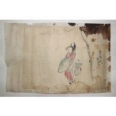 연대가좋은 에도시기 여인도 고화