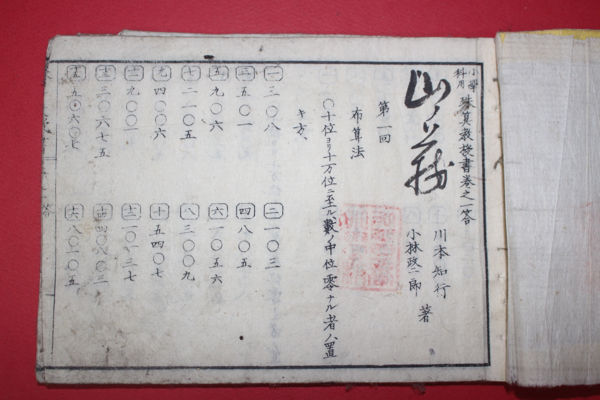 1877년(명치10년) 일본목판본 소학과용 주산교수서 권1,2 답
