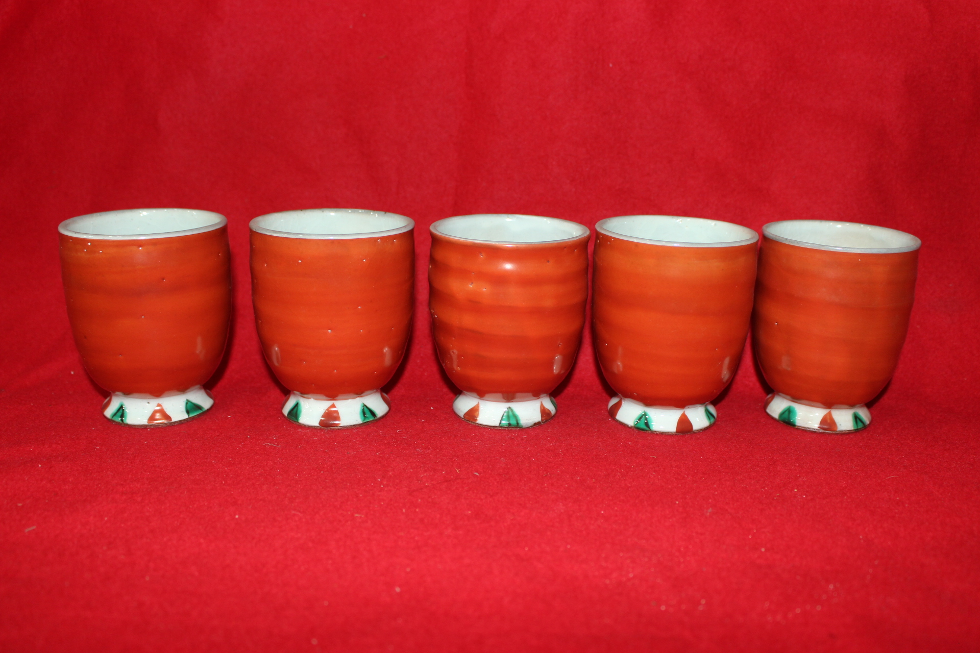 분청자 진사 굽다리잔 5점셋트