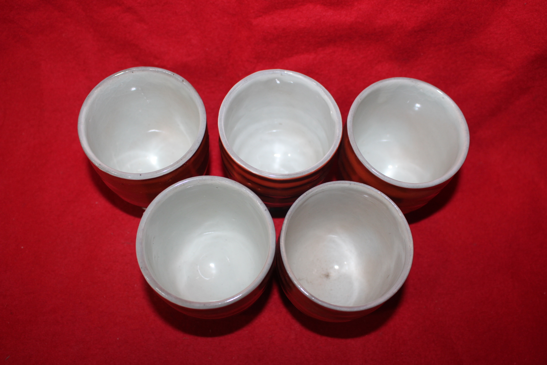 분청자 진사 굽다리잔 5점셋트