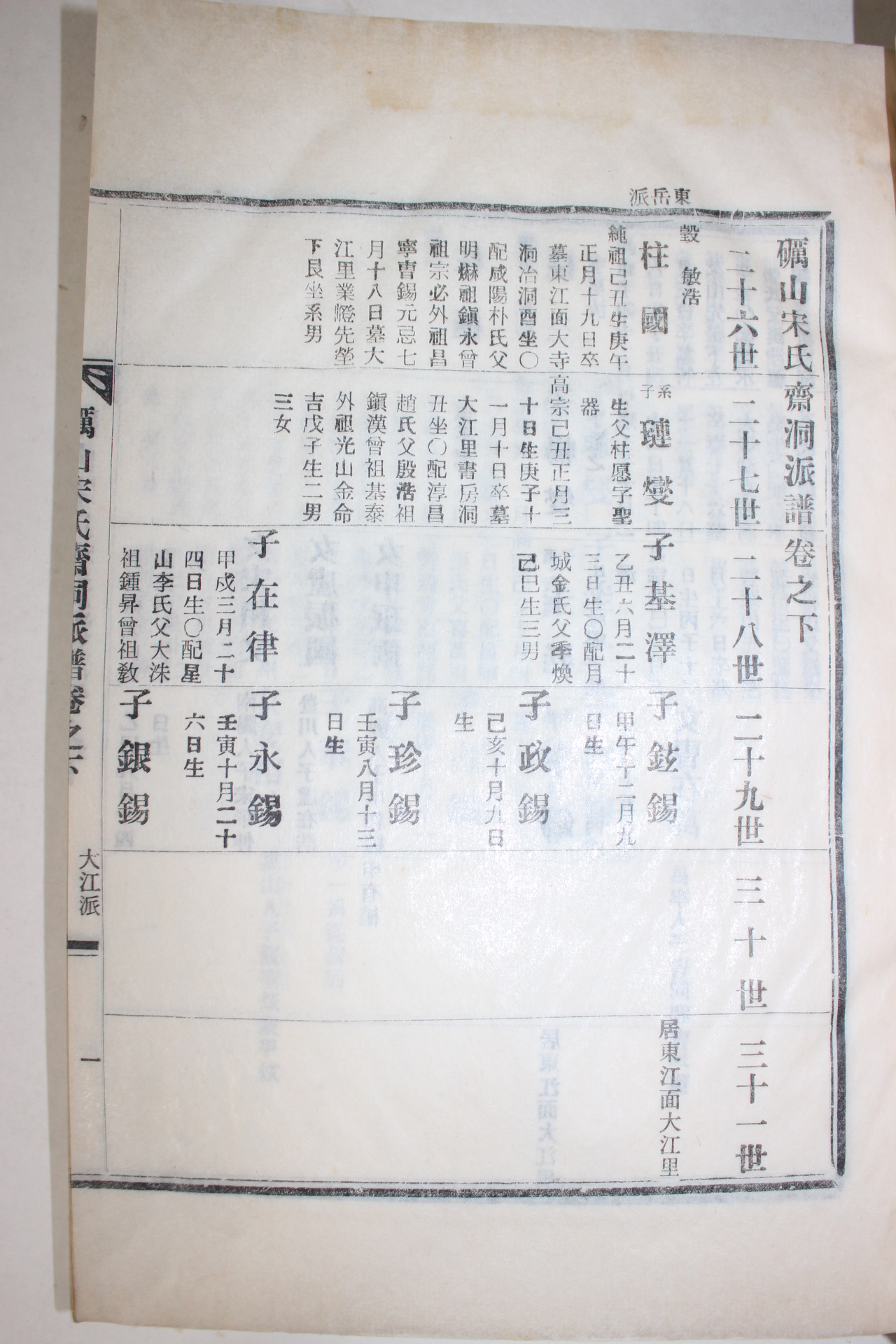 1967년(丁未) 연활자본 여산송씨재동파보(礪山宋氏齋洞派譜)상하 2책완질