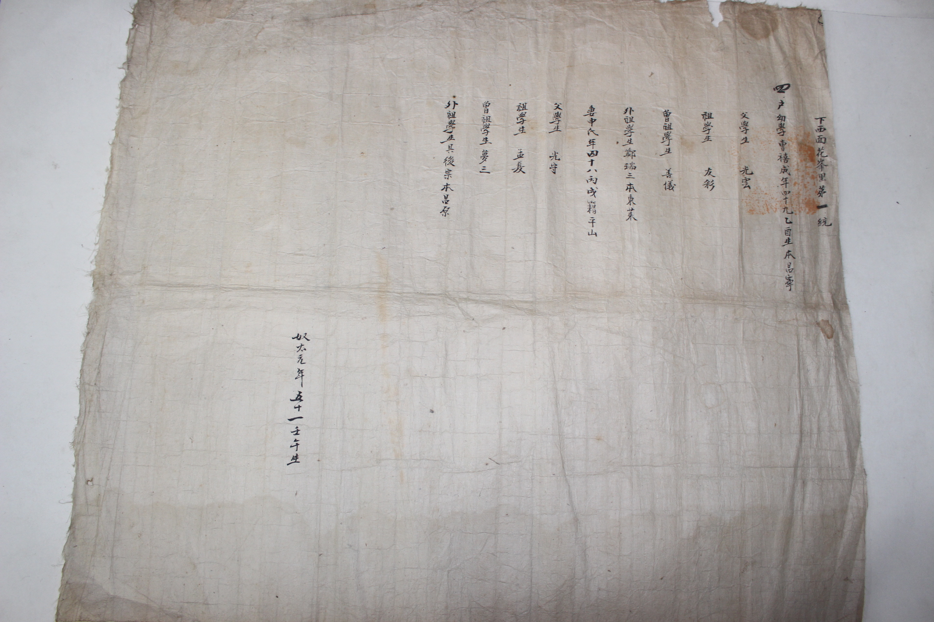 161-1801년(嘉慶6年) 밀양화봉거주 창녕조씨가 호구단자 6장