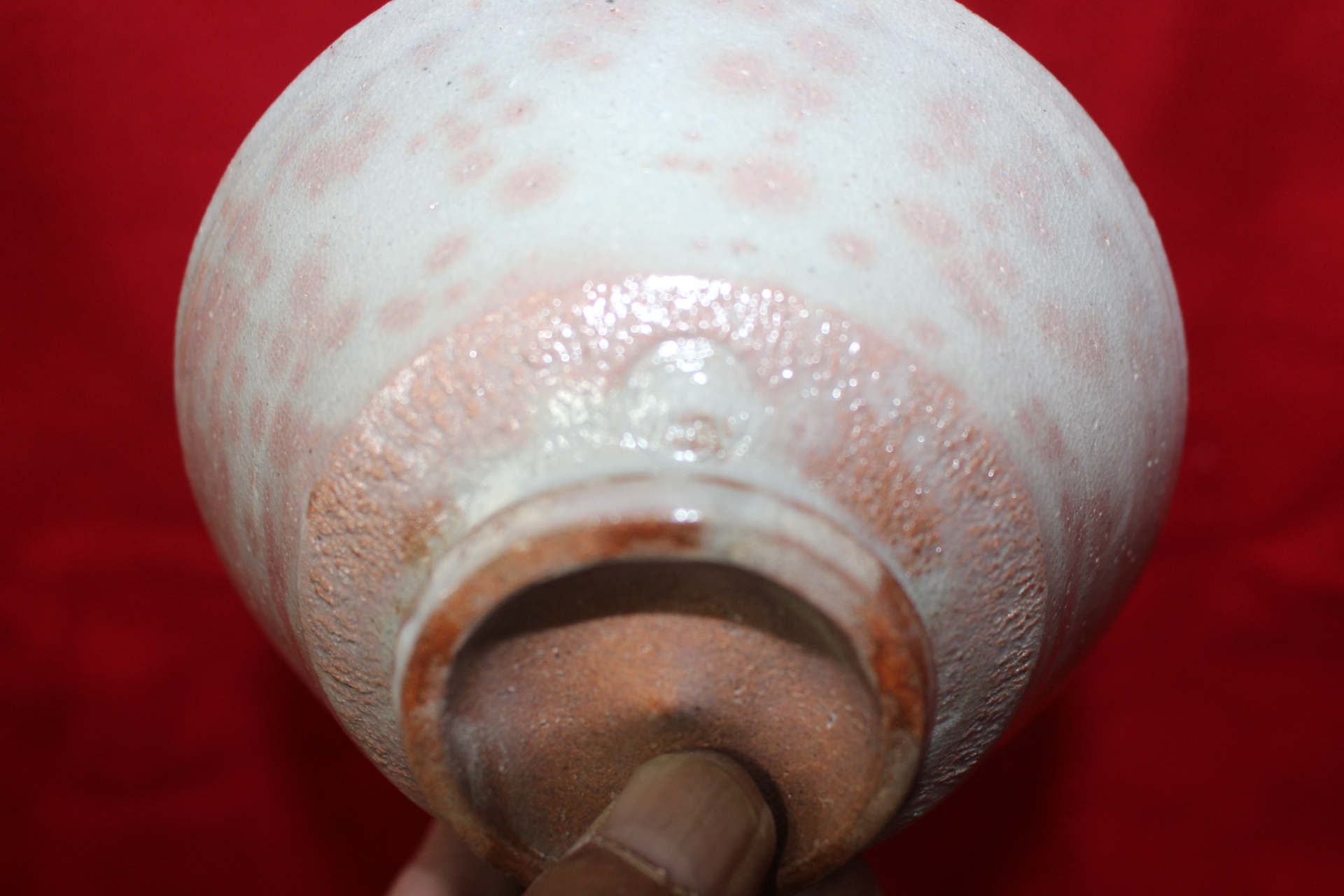 대한민국명장 도천 천한봉(千漢鳳) 1997년작 청자 홍화꽃 다완