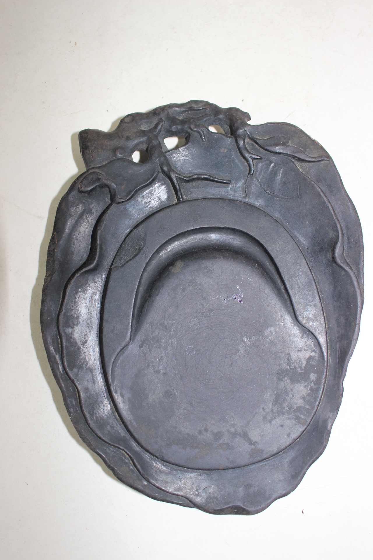 104-연대가좋은 돌로된 나뭇잎모양 벼루