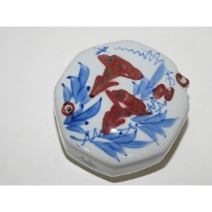 장작가마작품의 청화백자나팔꽃문 연적